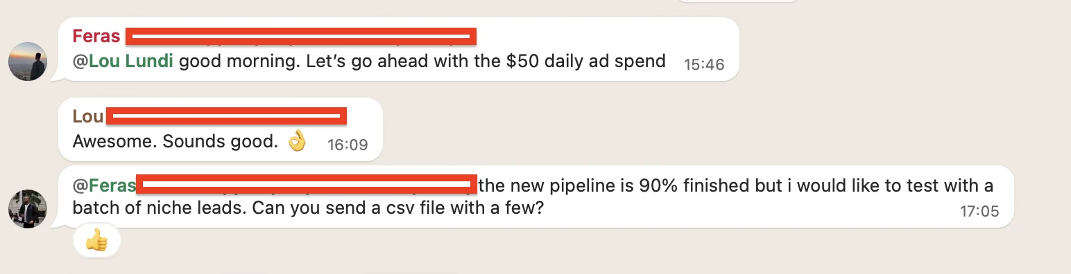 Seller enquiries that turn into conversations. — supporting screenshot